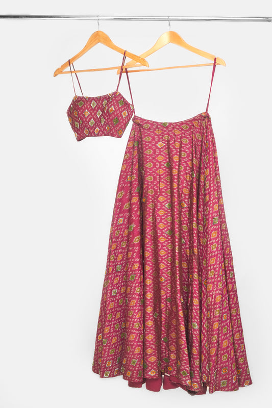 Ikat Lehenga