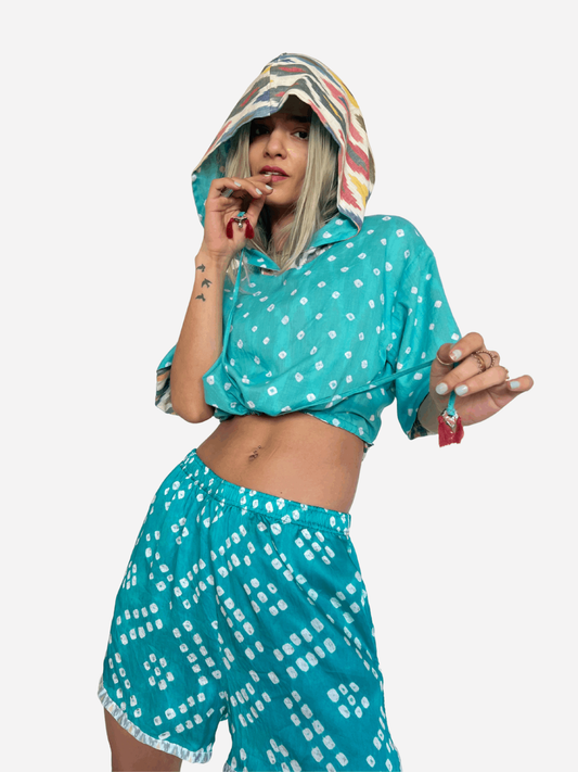 Crop Reversible Hoodie