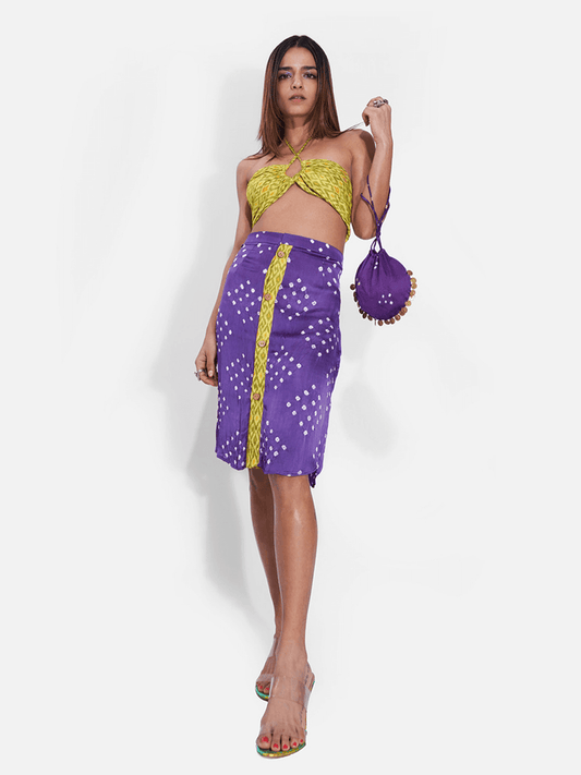 Ikat Bandhani Skirt